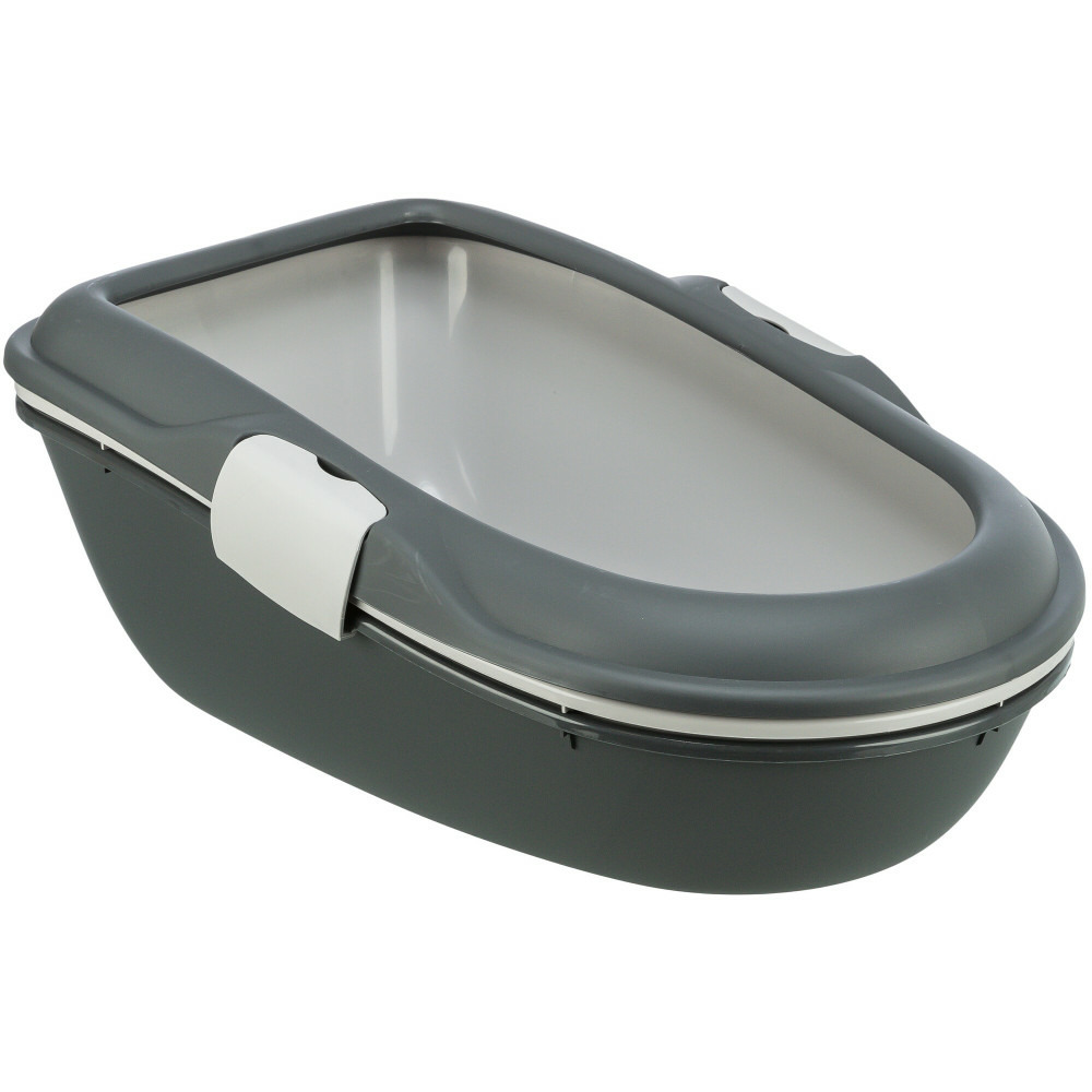 Bac a litière berto 39 x 22 x 59 cm grise pour chat