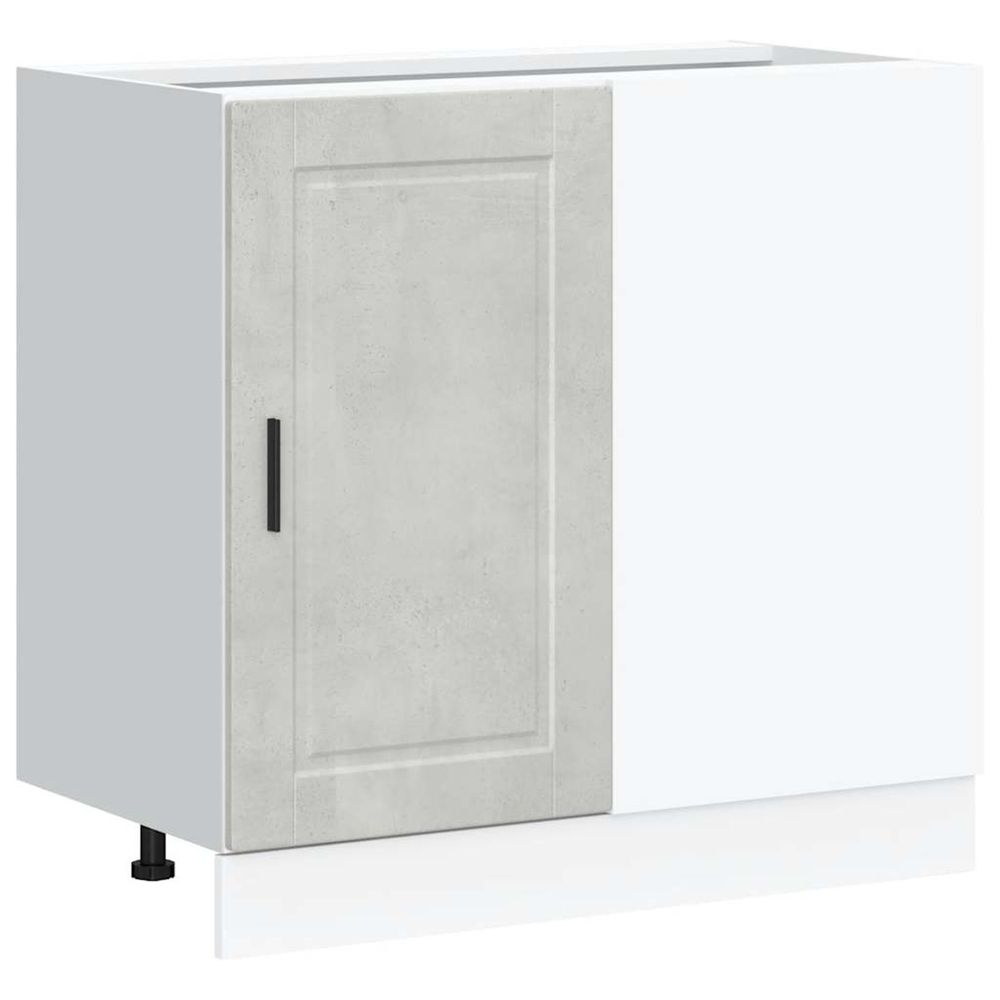 Armoire de cuisine porto gris béton bois d'ingénierie