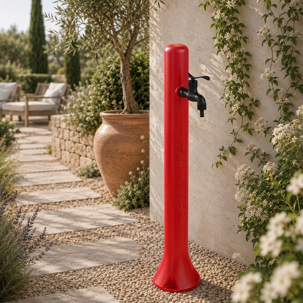 Sined fontana acqua rossa fontaine de jardin en polyethylene rouge