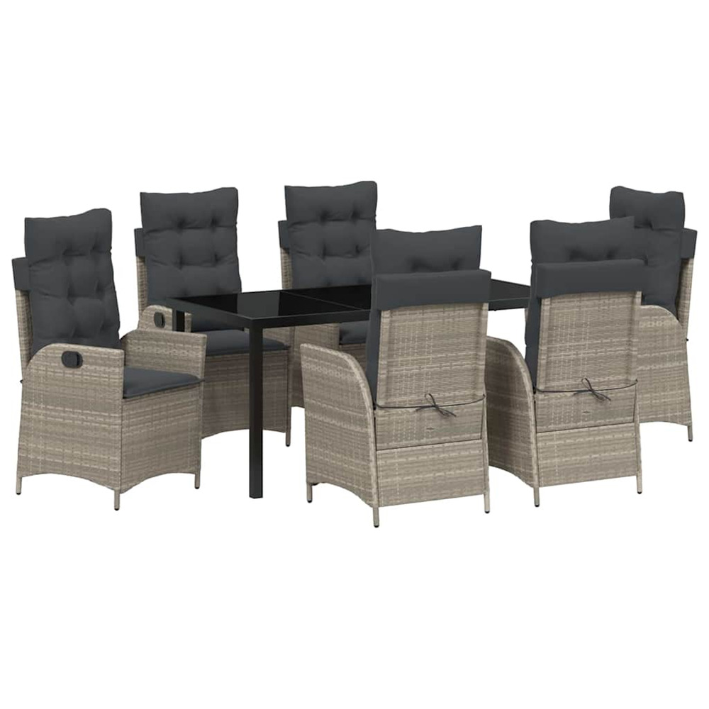 Ensemble de salle à manger pour jardin 7 pcs gris clair