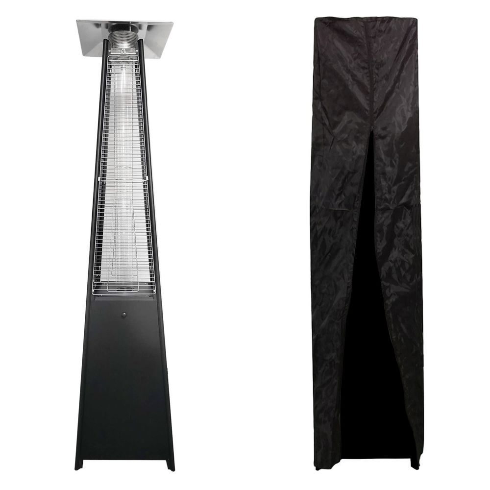 Parasol chauffant gaz stockholm 13kw acier noir + housse de protection