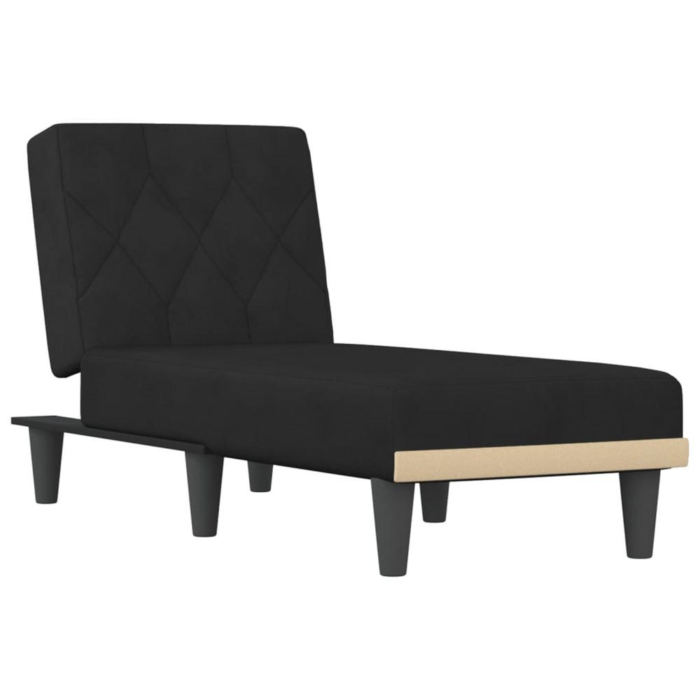 Chaise longue noir velours bain de soleil