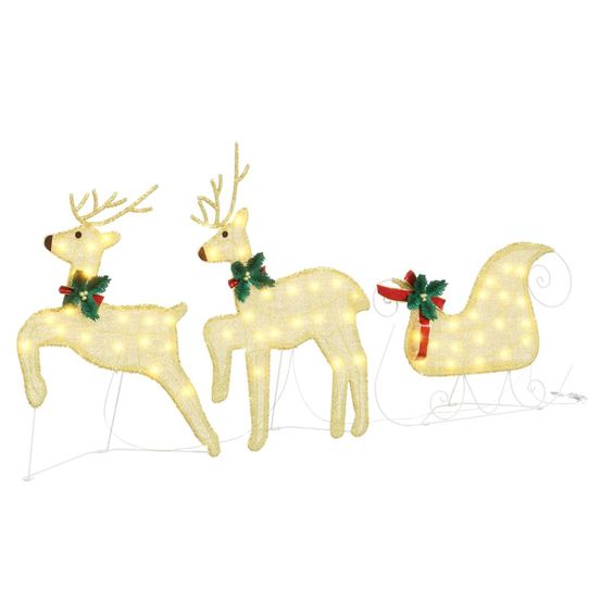 Rennes led 3 pc blanc chaud 43 x 18 x 66 cm tissu