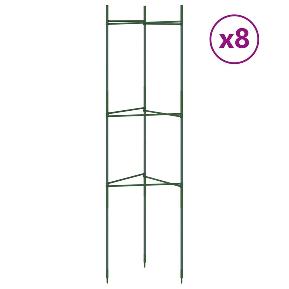 Cages à tomates 8 pcs 116 cm acier et pp