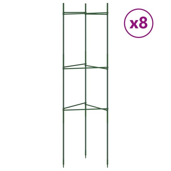 Cages à tomates 8 pcs 116 cm acier et pp