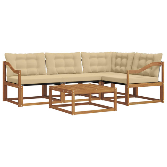 Ensemble de canapés d'extérieur 5 pcs naturel et beige