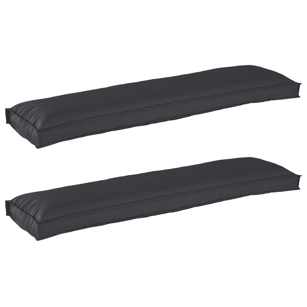 Set de coussins de palette 2 pcs noir 150 x 40 x 8 cm