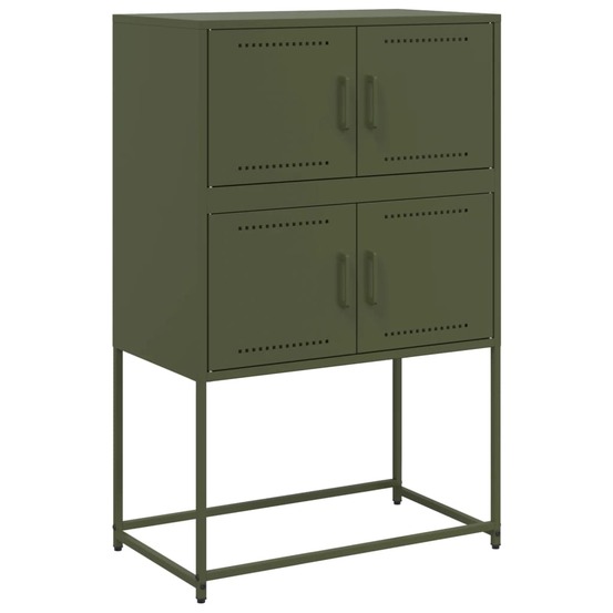 Buffet bahut commode armoire meuble de rangement organisateur cuisine salle de séjour salon olive 68,5 x 38,5 x 107 cm acier