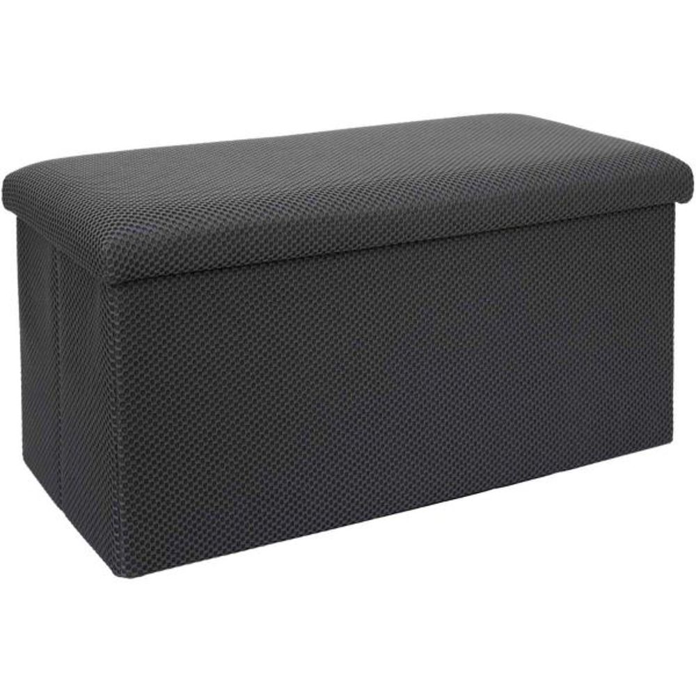 Coffre banc pliable en tissu atome gris foncé