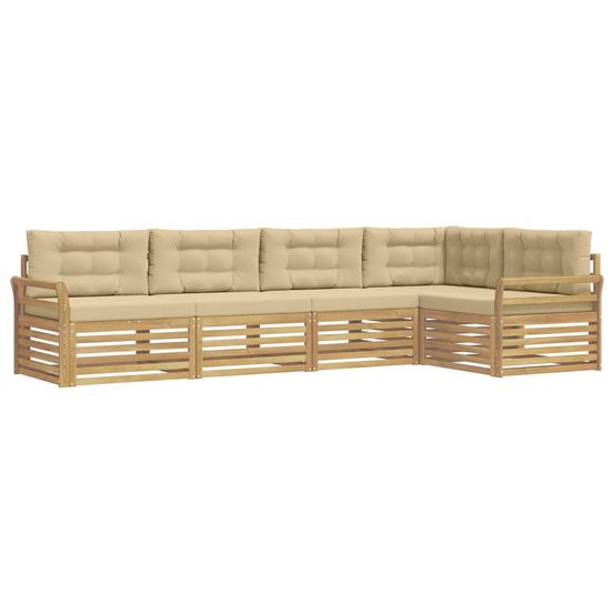 Ensemble de canapés d'extérieur 5 pc blanc et beige polyester