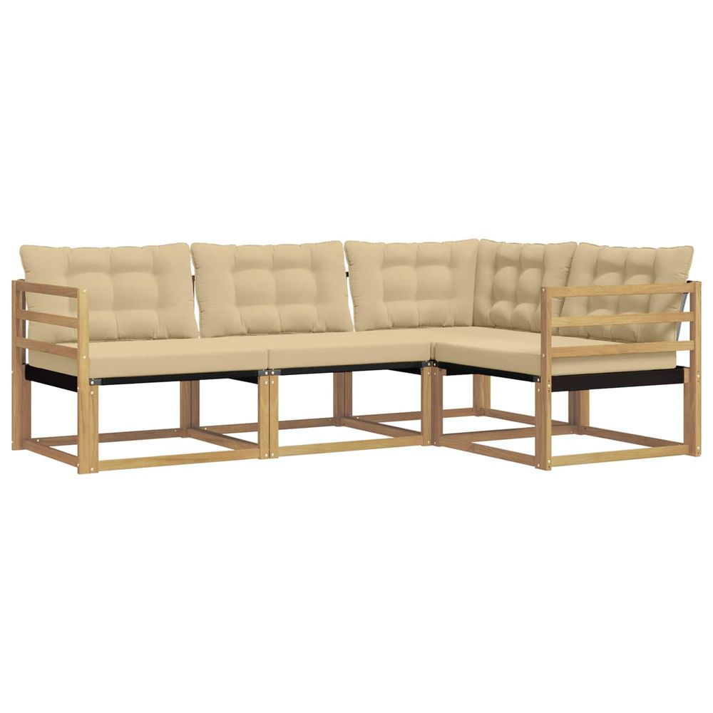 Ensemble de canapés d'extérieur 4 pc blanc et beige
