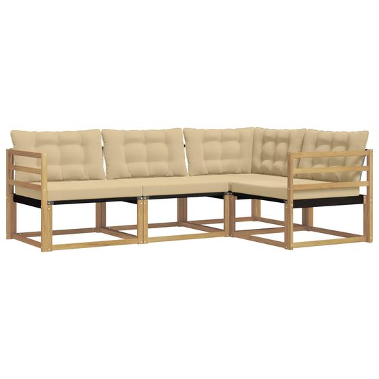 Ensemble de canapés d'extérieur 4 pc blanc et beige