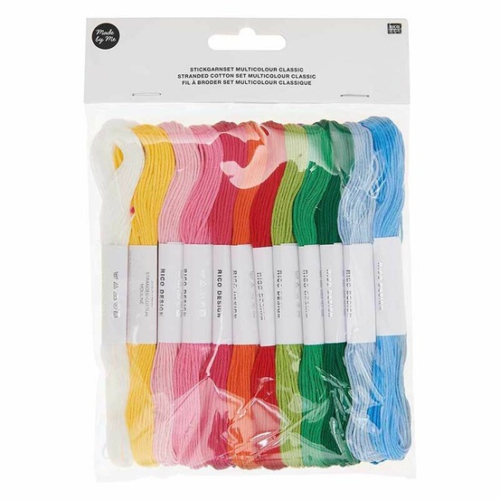 24 fils à broder en coton - multicolore