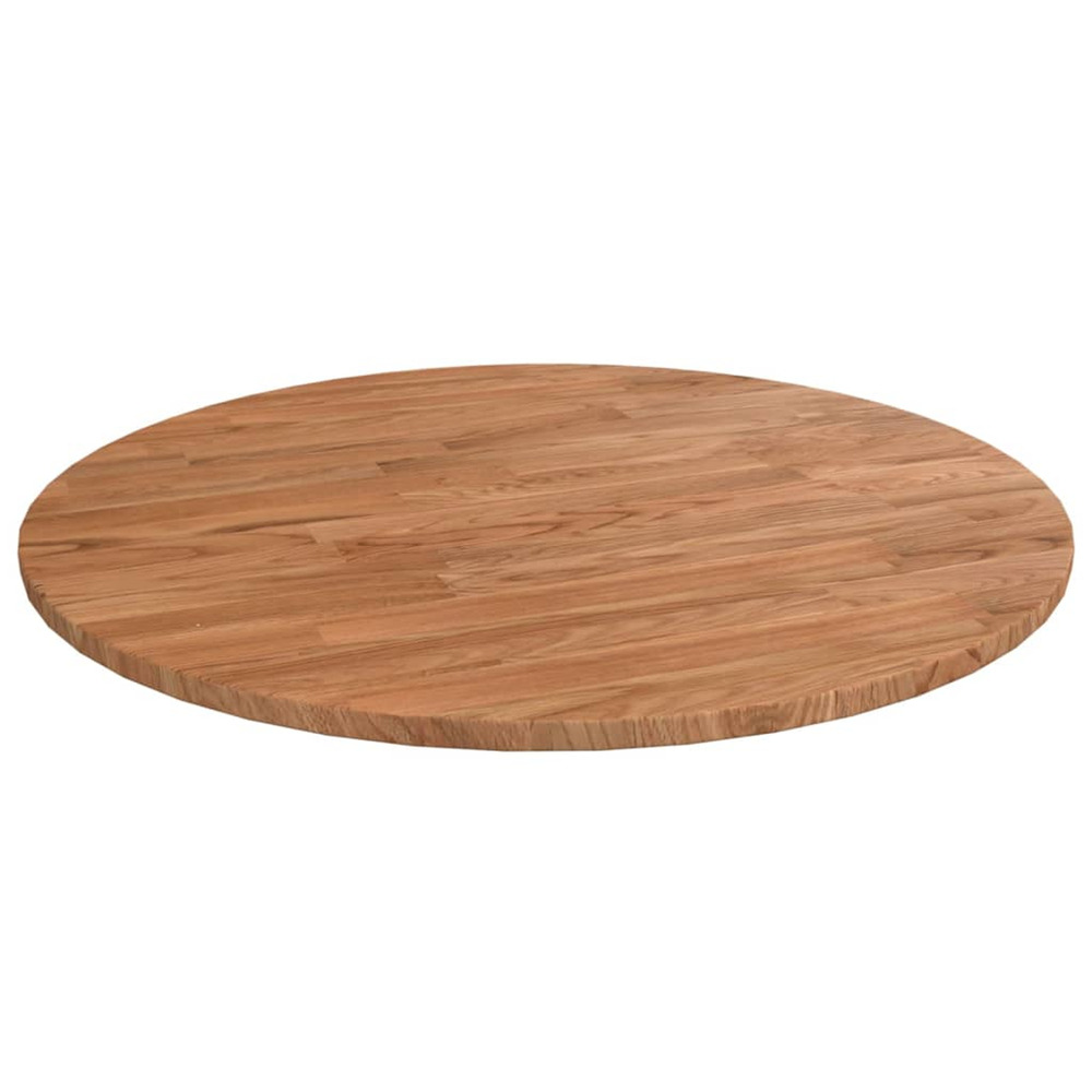 Dessus de table rond marron clair ø50x1,5 cm bois chêne traité