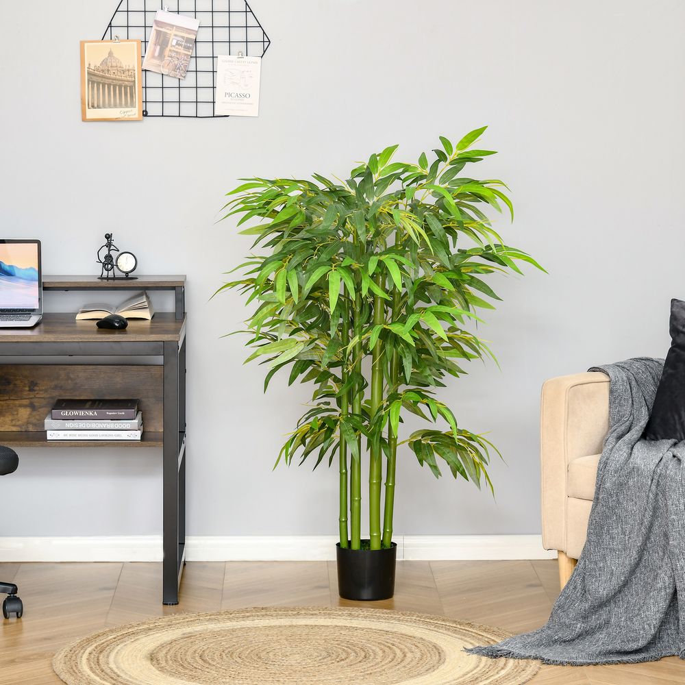 Bambou artificiel réaliste 140cm plante verte décoration intérieur bureau