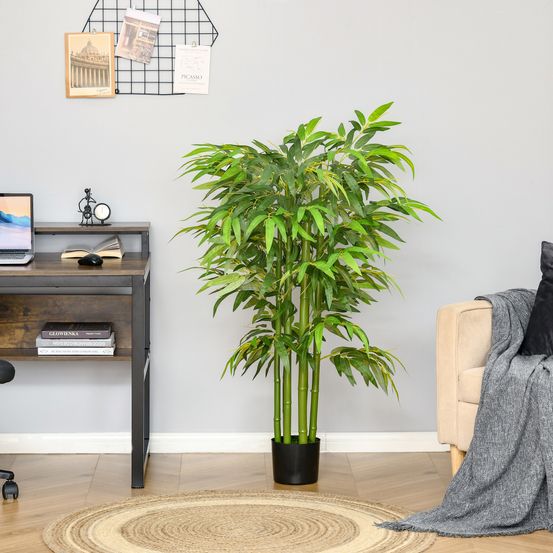 Bambou artificiel réaliste 140cm plante verte décoration intérieur bureau