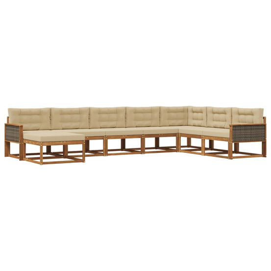 Ensemble de canapés d'extérieur 8 pcs naturel et beige
