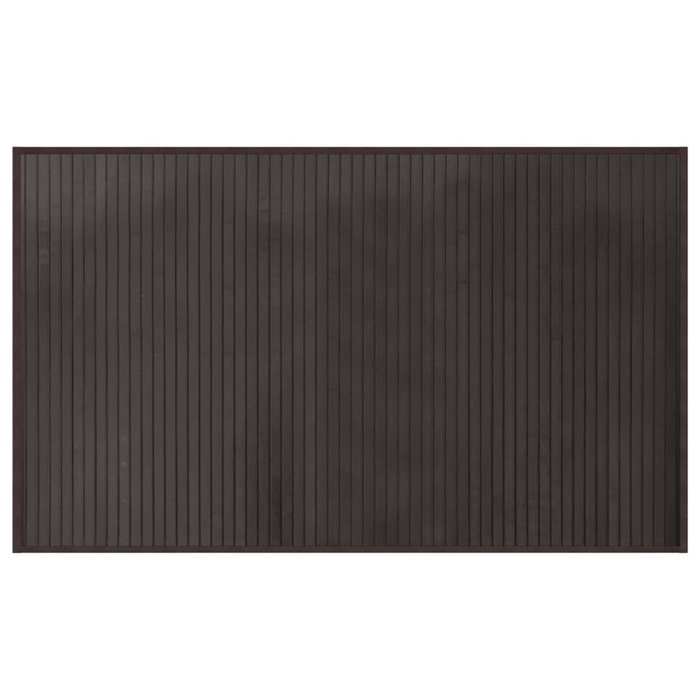 Tapis rectangulaire marron foncé 60x100 cm bambou