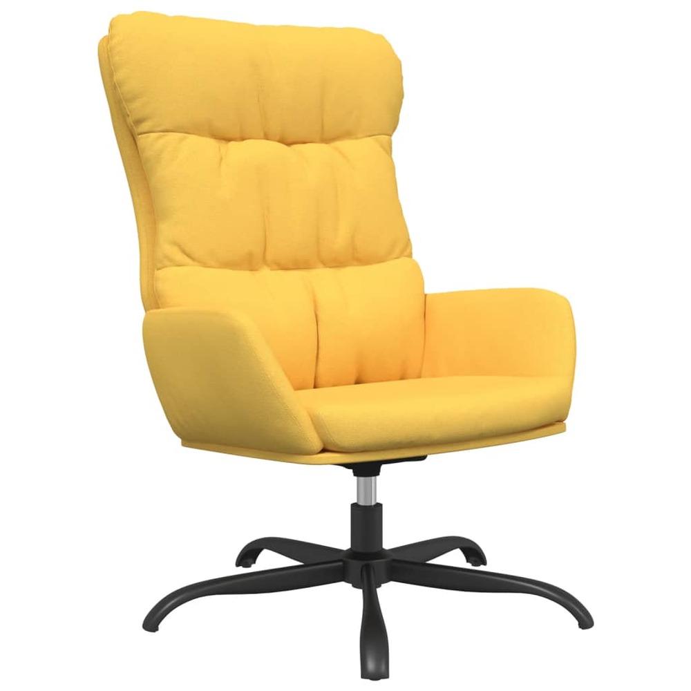Chaise de relaxation jaune moutarde tissu