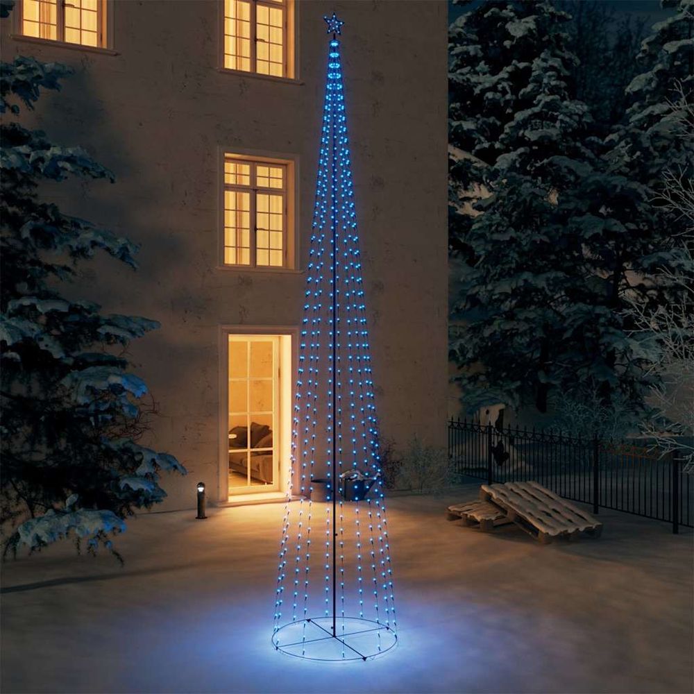 Sapin de noël cône géant 752 led décoration de jardin extérieur bleu 5m