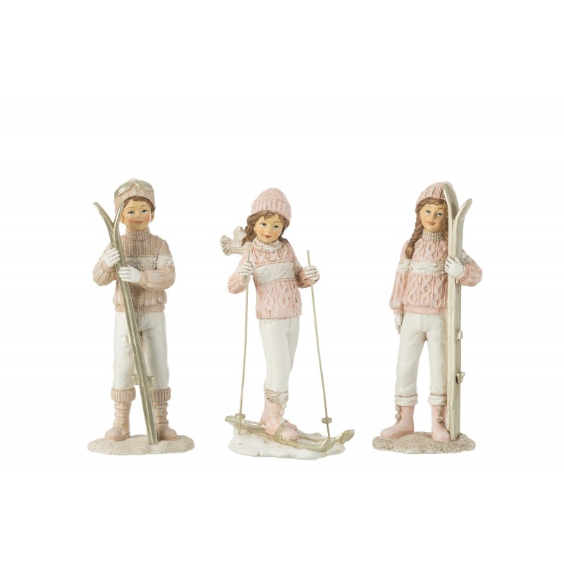 Set de 3 figurines de noël en résine multicouleur 8x6x21.5 cm