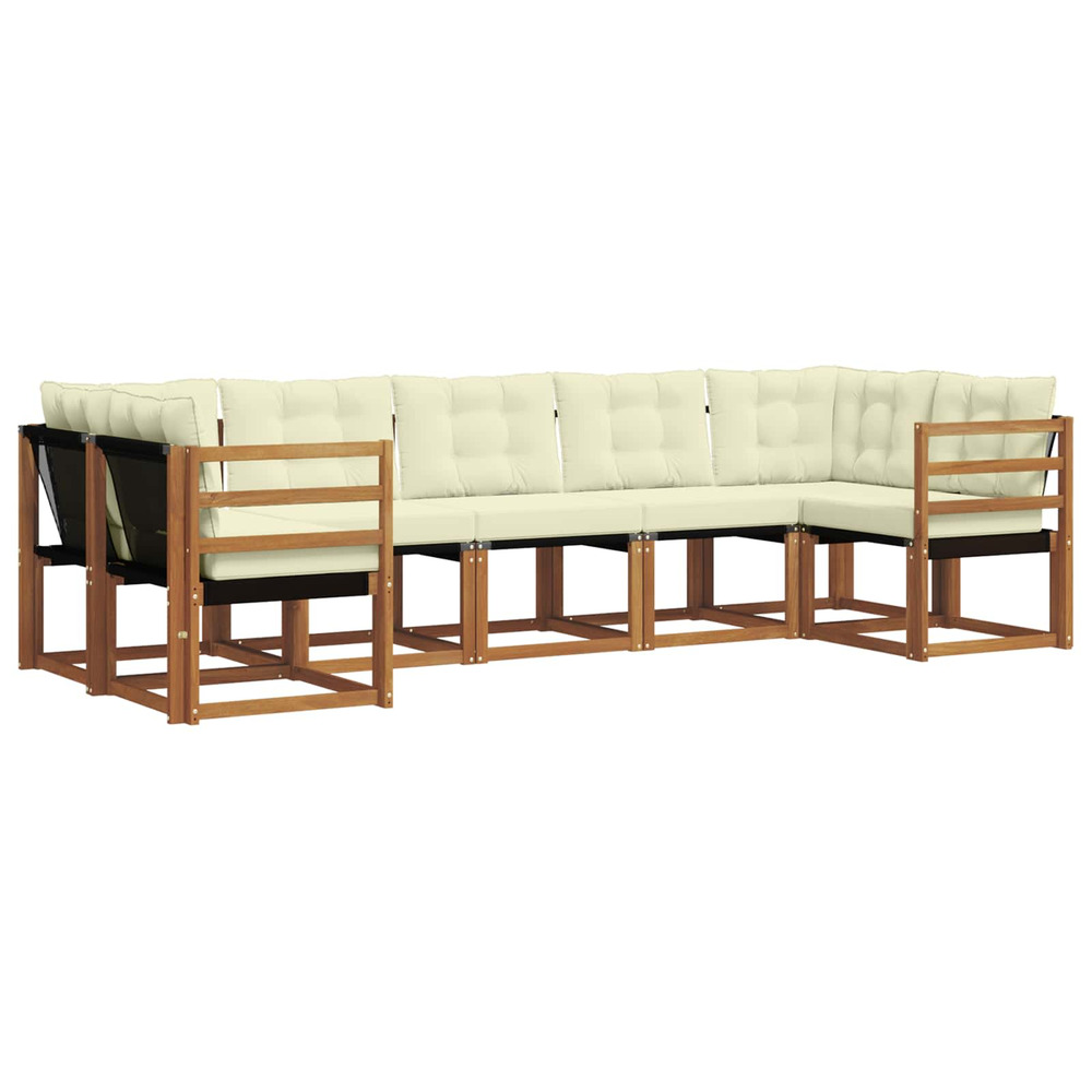 Ensemble de canapés d'extérieur 7 pcs naturel et crème