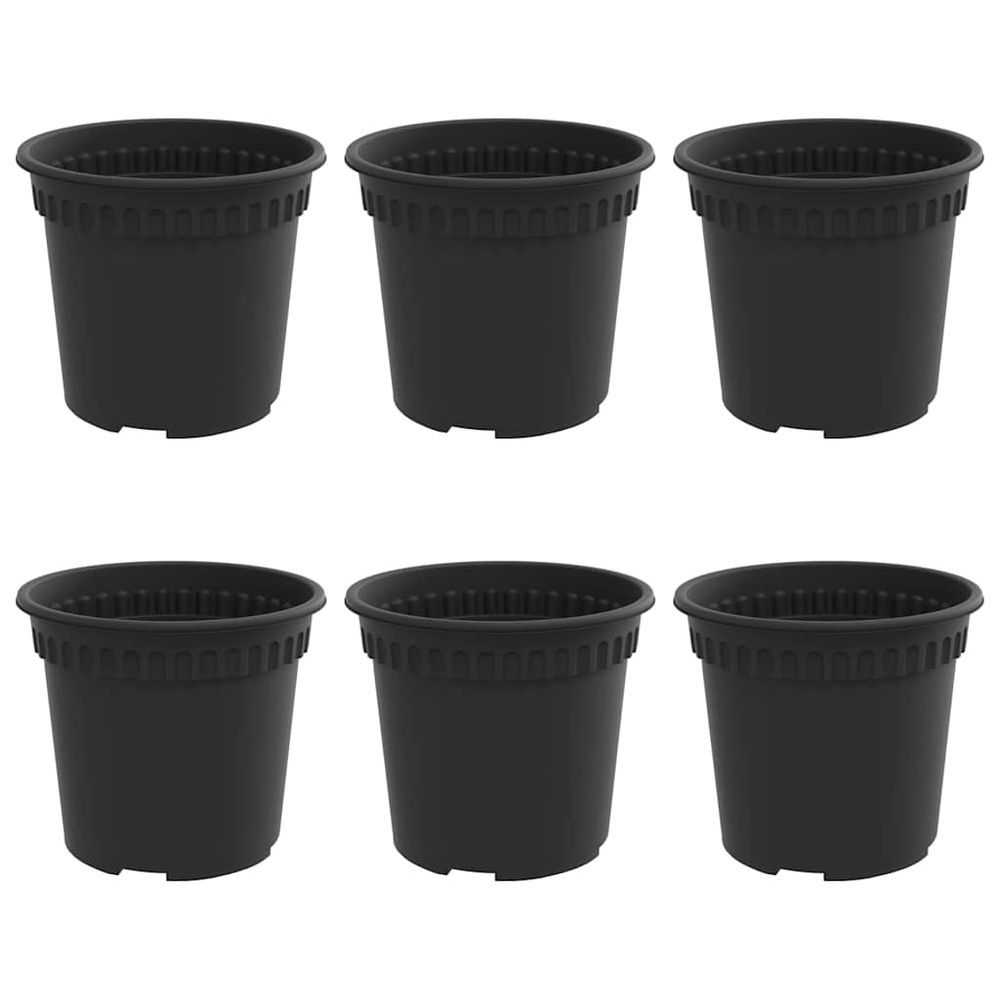 Pot à fleurs rond 6 pc noir ø 15 x 12 cm plastique
