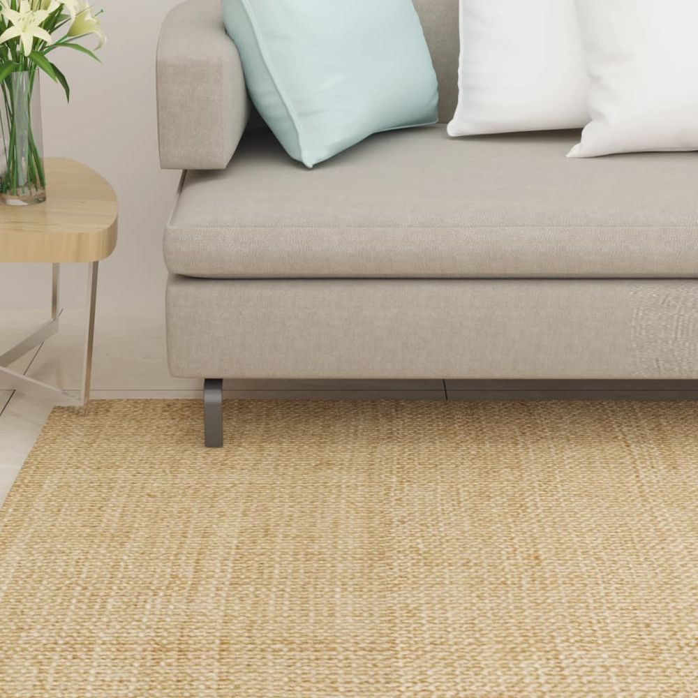 Tapis griffoir pour chat en sisal naturel tapis carré antidérapant 100x100 cm marron clair