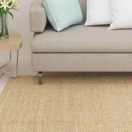 Tapis griffoir pour chat en sisal naturel tapis carré antidérapant 100x100 cm marron clair