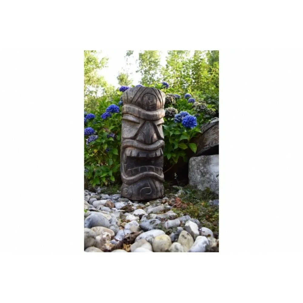 Statue Tiki totem Mauri cendré 100 cm Statue Tiki totem Mauri cendré 100 cm