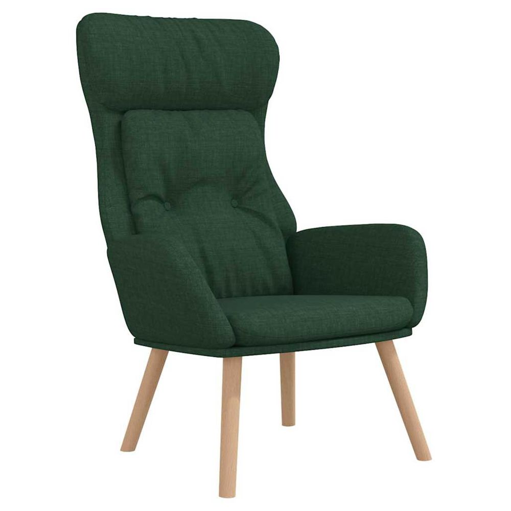Chaise de relaxation vert foncé tissu