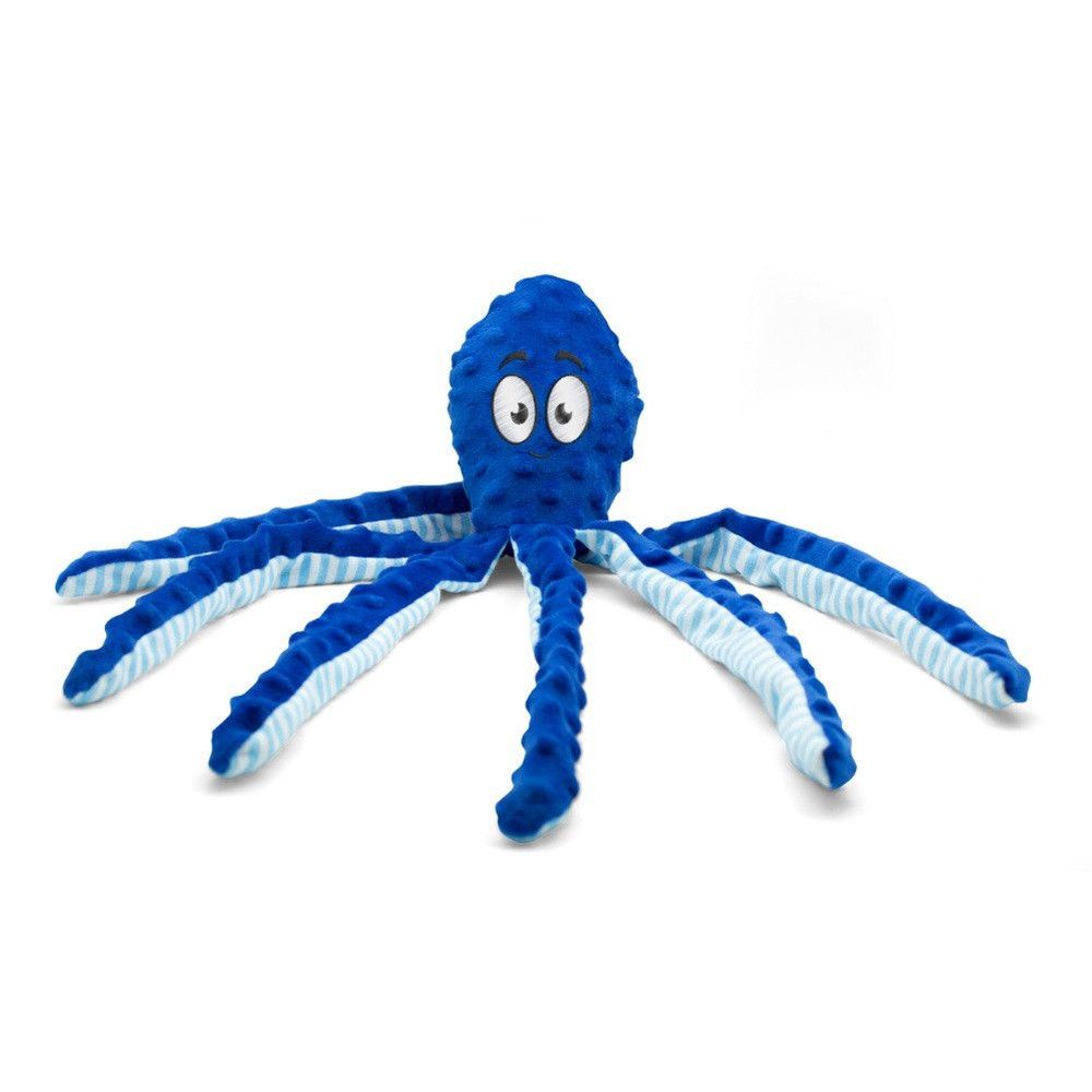 Peluche à couinement pour chien bubimex - poulpe bleu, 45 cm
