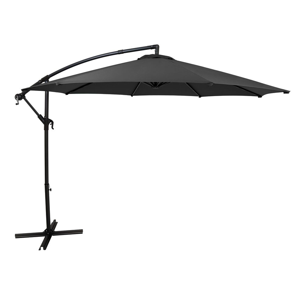Parasol banane à mât déporté 3 m - gris