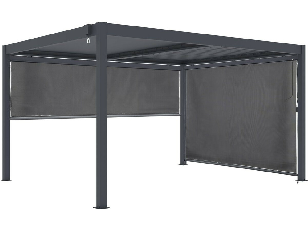 Pergola bioclimatique avec 2 stores en aluminium 