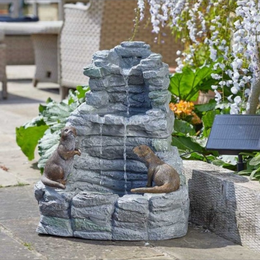 Fontaine loutres taquines solaire et sur batterie