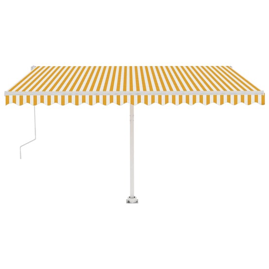 Auvent automatique sur pied 400x300 cm jaune et blanc