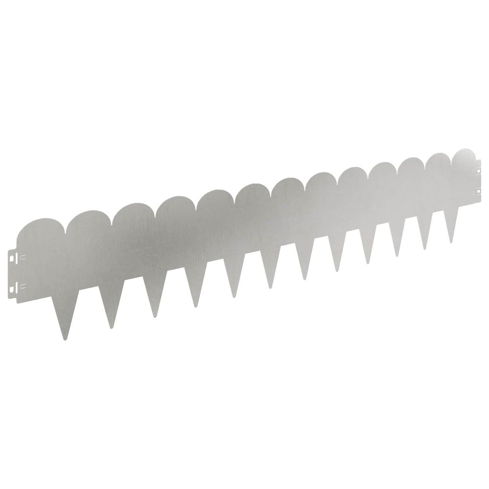 Bordure de pelouse 20 pc 103 x 20 cm acier argenté