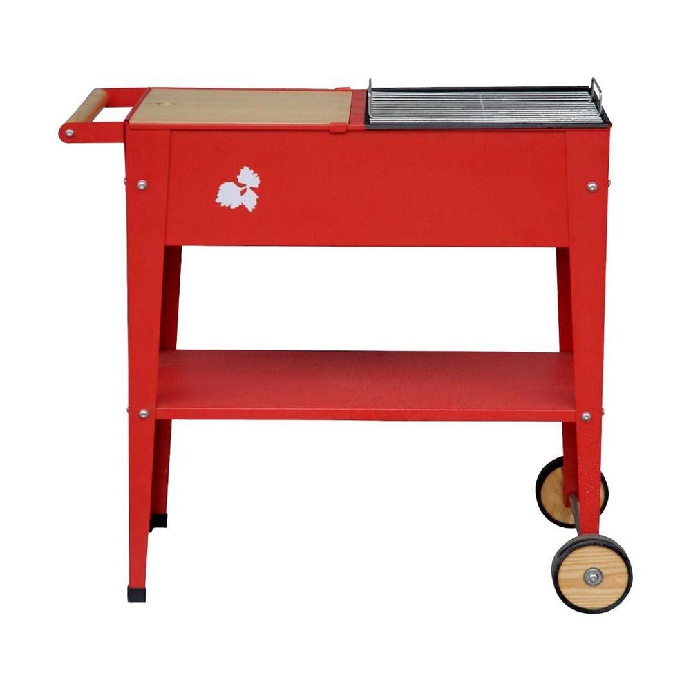 Barbecue charbon de bois en métal sur roulettes urban