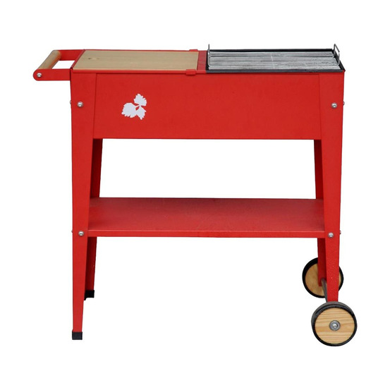 Barbecue charbon de bois en métal sur roulettes urban