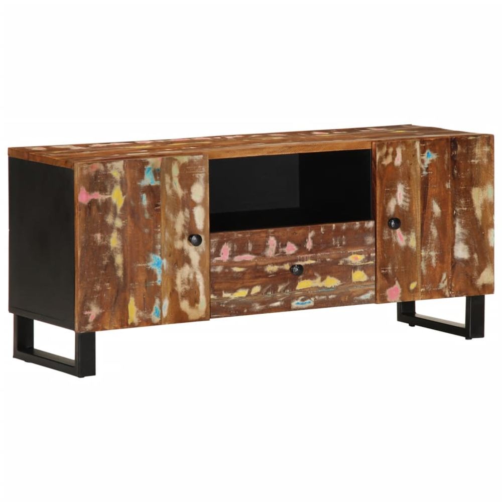 Meuble tv 105x33,5x46 cm bois de récupération et d'ingénierie