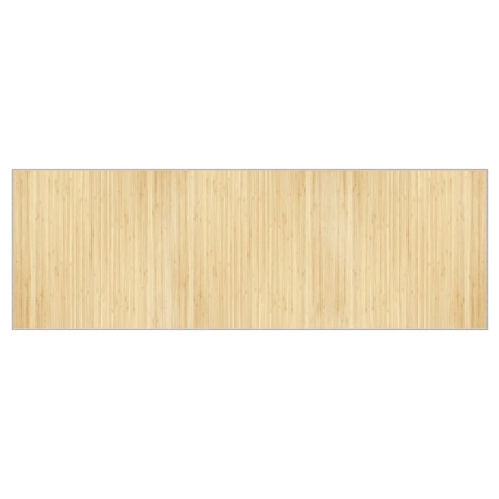 Tapis rectangulaire naturel clair 100x300 cm bambou