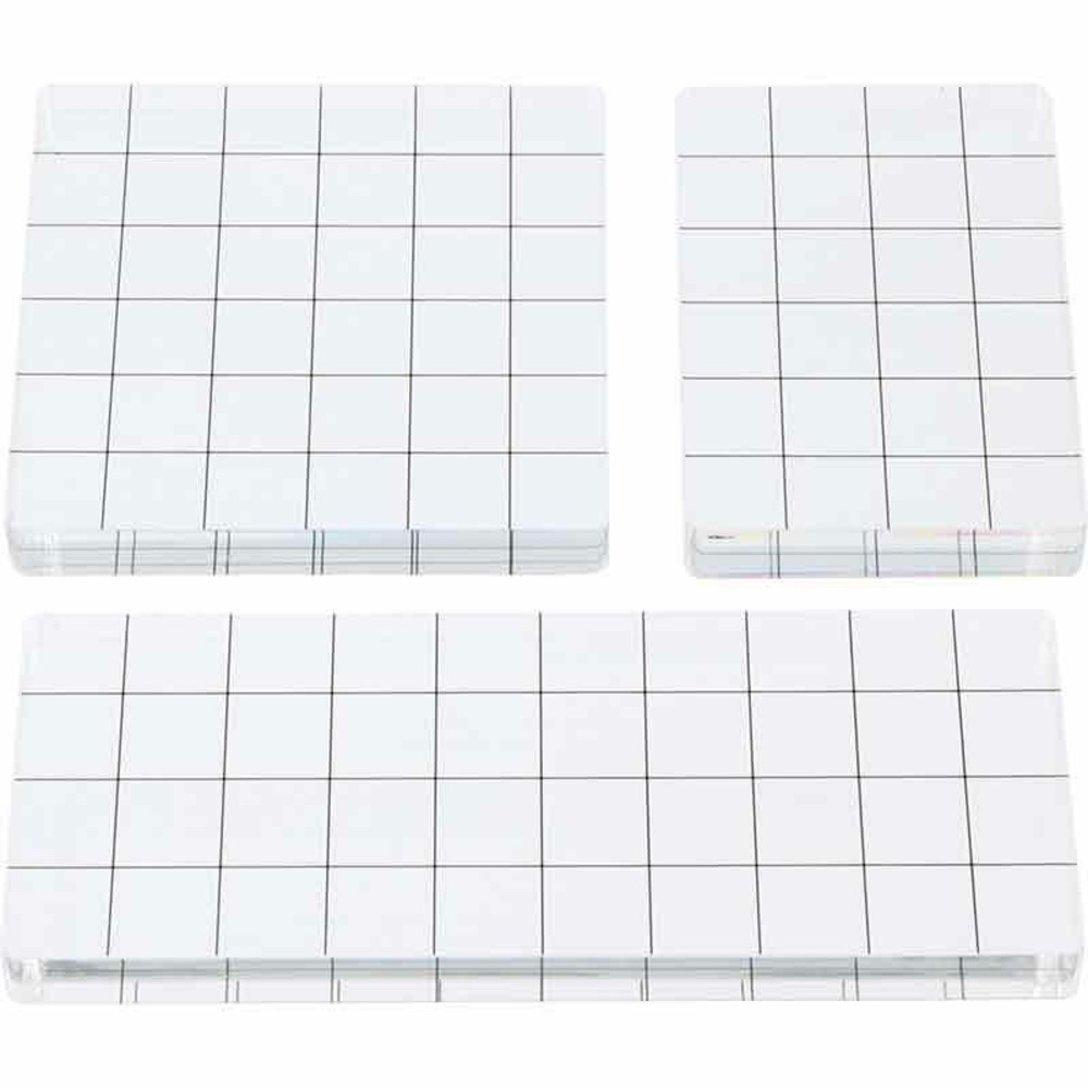 3 blocs quadrillés en acrylique