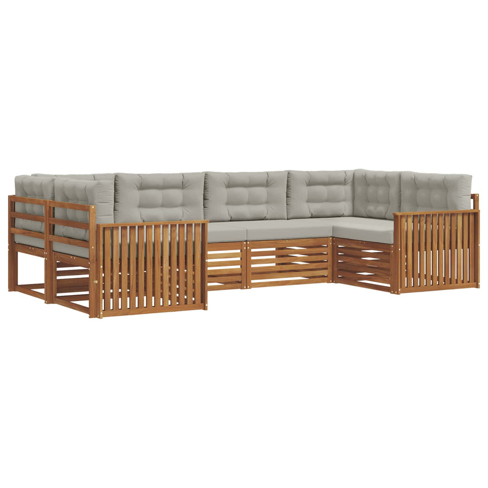 Ensembles de canapés avec coussin 6 pcs gris naturel et clair