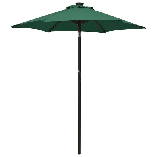 Parasol de jardin avec lumières led vert 200x211 cm aluminium