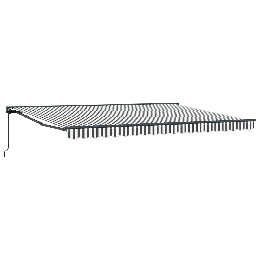 Auvent rétractable manuel anthracite et blanc 5 × 3,5 m
