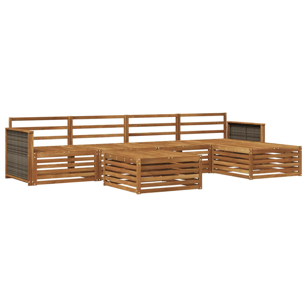 Ensemble de canapés d'extérieur 6 pcs naturel