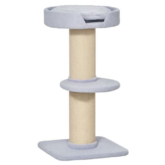 Arbre à chat avec poteaux épais en sisal pour grands chats repos 45x45x91cm bleu clair