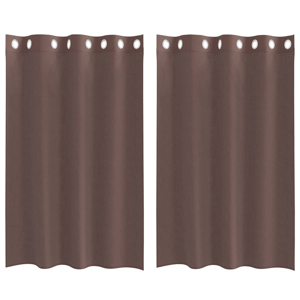 Rideaux en voile avec œillets 2 pcs marron 140x175 cm