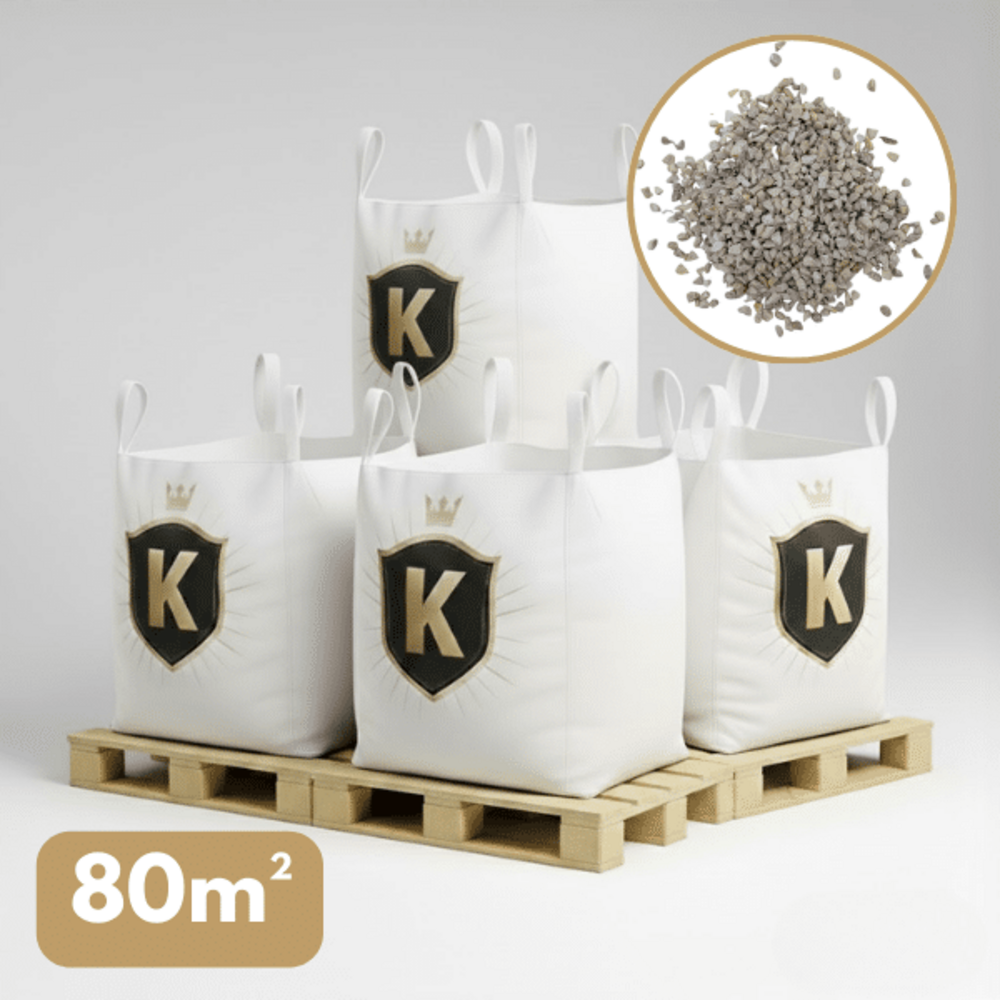Gravillons calcaire blanc 6/10 mm – pack 4 big bag +/- 1,5t – 80 m²