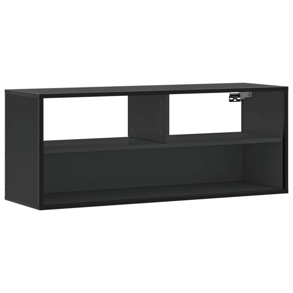 Meuble tv noir 100x31x39,5 cm bois d'ingénierie et métal